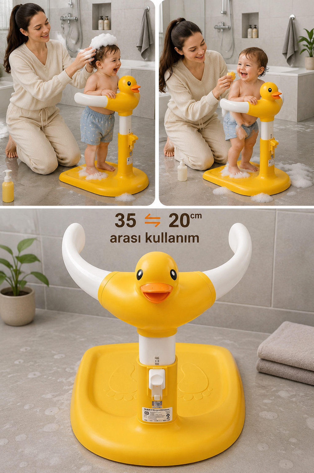 Premium Bebek Yıkama Yardımcısı, Banyo Duş Standı ve Küvet Destek Sehpası | Kaymaz Ayaklı
